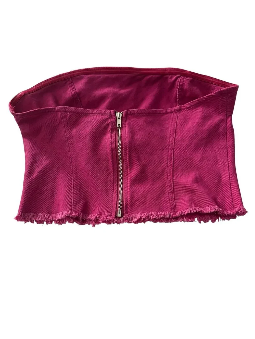 #73 NWT edit by nine pink denim crop top size L - Picture 2 of 3